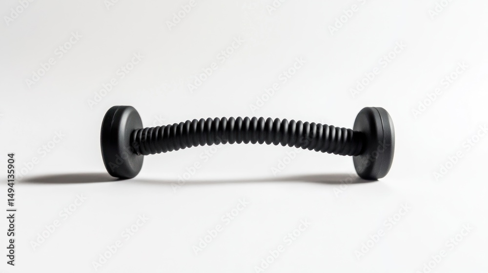 Fototapeta premium Black dumbbell with corrugated handle