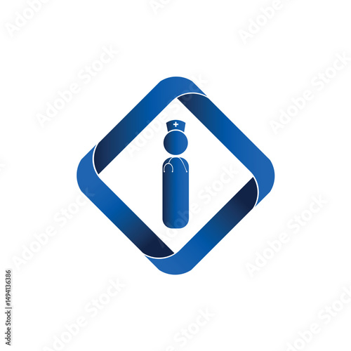 Blue diamond logo with i in the middle