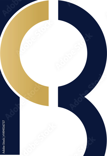 Dark blue and gold letter R logo