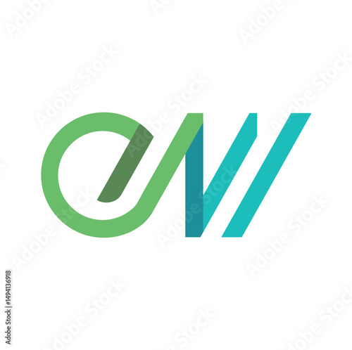 Logo on the theme of ecology with the letters E and W in blue
