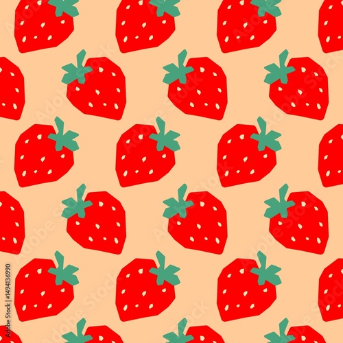 seamless pattern with strawberries	
