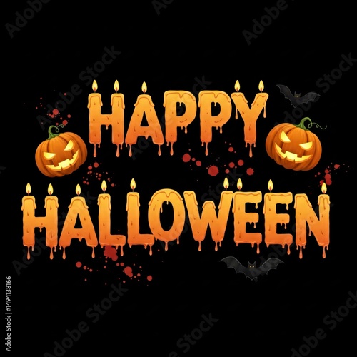 Happy Halloween Typography Illustration