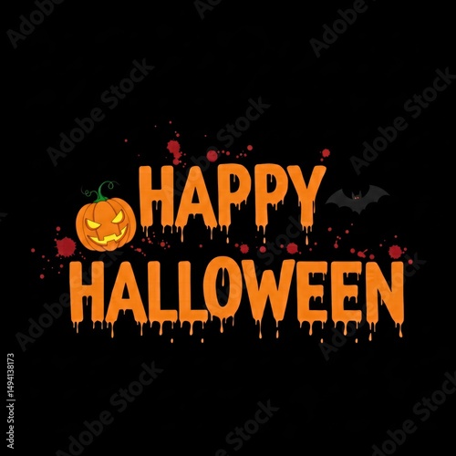 Happy Halloween Typography Illustration