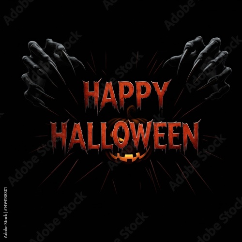 Happy Halloween Typography Illustration