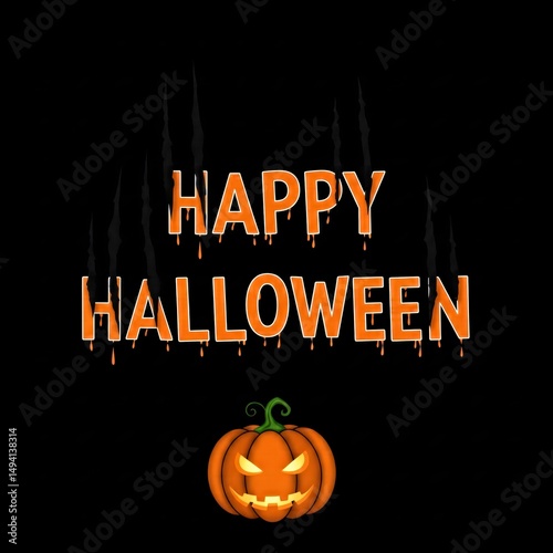 Happy Halloween Typography Illustration