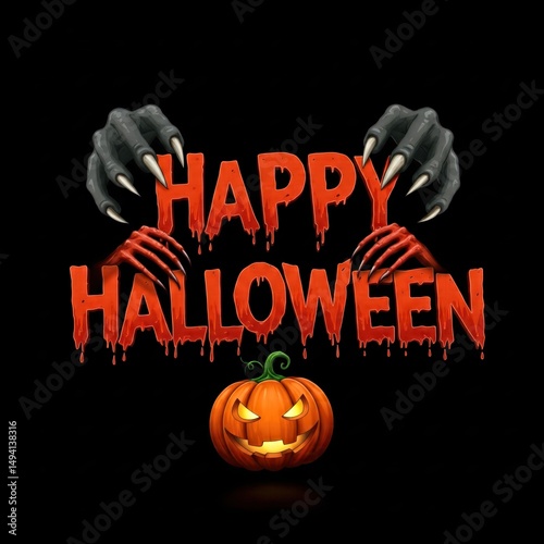 Happy Halloween Typography Illustration