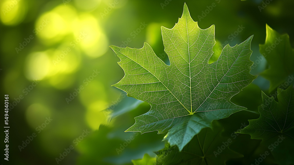 Close-up view of a vibrant green leaf in sunlight. Close-up view of a vibrant green leaf in sunlight.