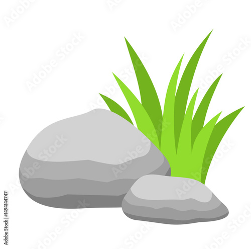 Stones and grass