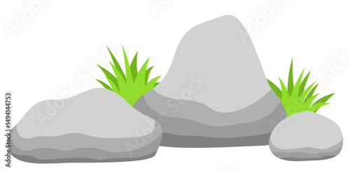 stones and grass