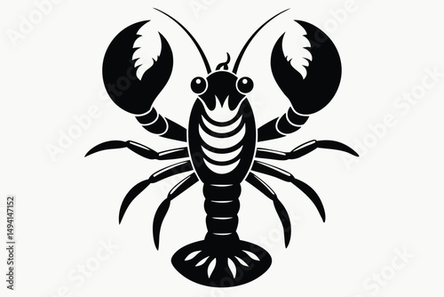 giant lobster sea food black and white illustration woodb
