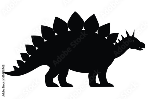 stegosaurus dinosaur black silhouette minimalist 