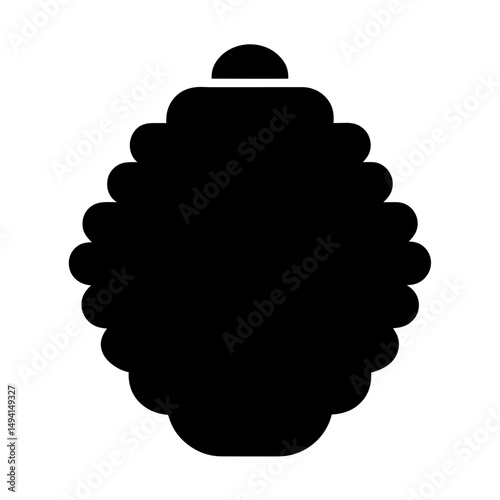 Silhouette of a traditional beehive on a white background for beekeeping