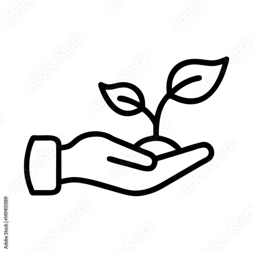 Eco-Friendly Gesture: A delicate seedling nurtured by a gentle hand, embodying growth, renewal, and a commitment to environmental stewardship.