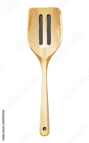 Bright Wood Cooking Utensil Home - Vector Illustration