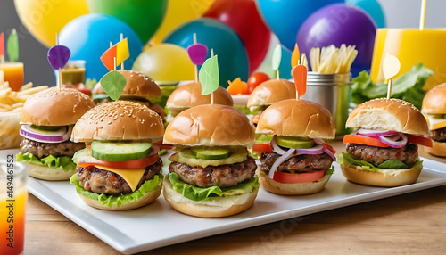 Delicious Mini Burgers Platter for a Festive Celebration