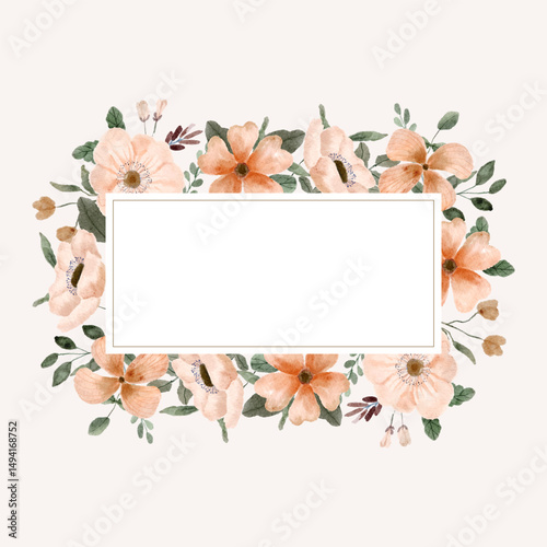 cute floral with yellow watercolor frame