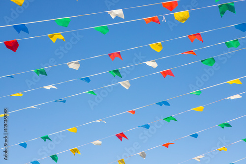 decorative flags for the June festival, a very popular festival in Rio de Janeiro.