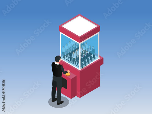 Isometric Hiring and Recruitment Concept