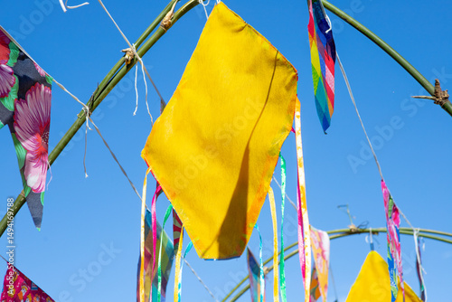 decorative flags for the June festival, a very popular festival in Rio de Janeiro.