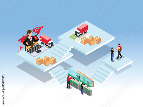Isometric Global Logistics and Supply Chain Management