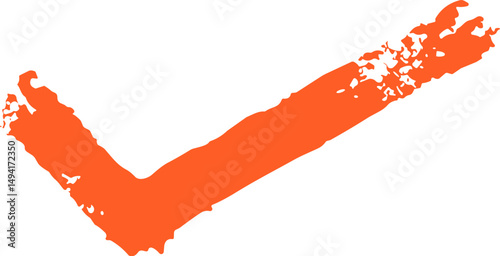 Hand Drawn Orange Check Mark Symbol