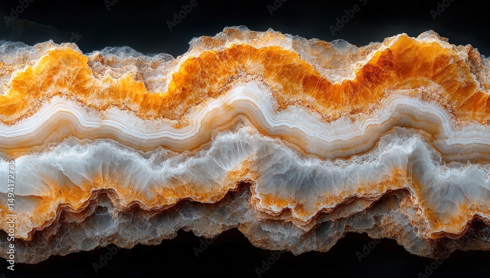 Fototapeta premium Close-up banded agate slice, vibrant colors