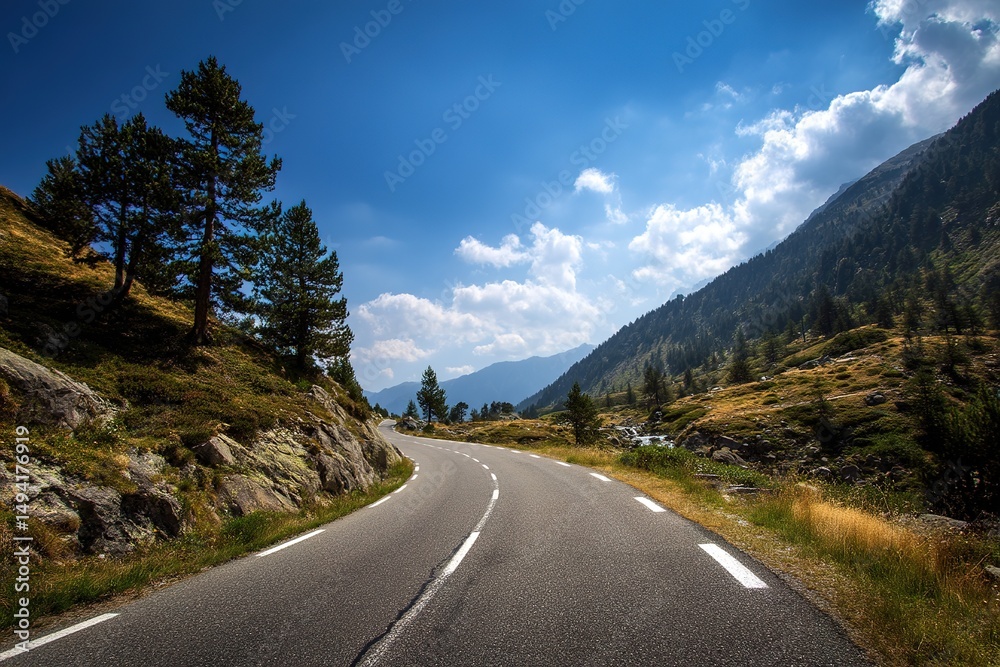 Fototapeta premium Mountain Road Winding Through Scenic Landscape