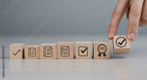 Quality Assurance Process Visualization with Wooden Blocks and Hand Interaction