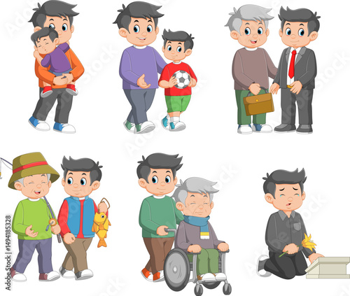 Man life cycle. Human development and growth process