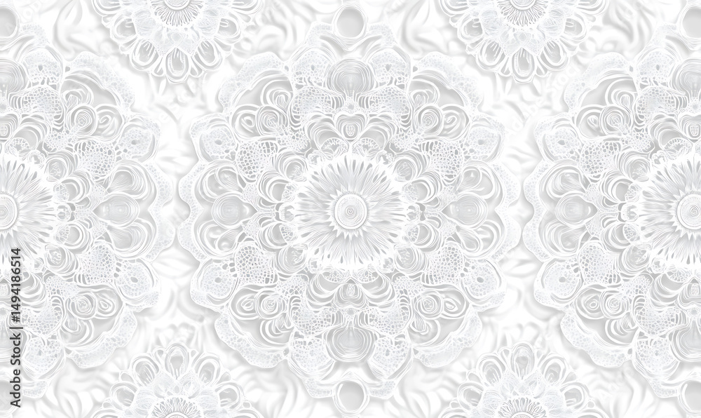 Seamless floral tile patterns combining cultural, modern Seamless floral tile patterns combining cultural, modern