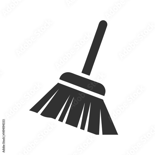 Vector Illustration of a Broom – Cleaning Tool Icon on White Background