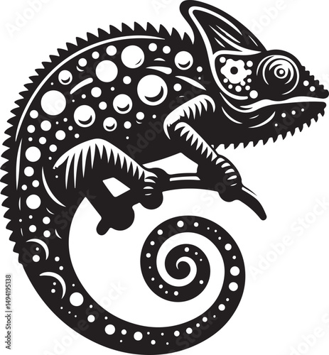 Chameleon Silhouette Vector Design