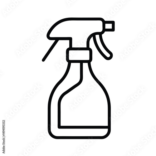 Spray Bottle Vector Illustration on White Background – Cleaning and Household Product Icon