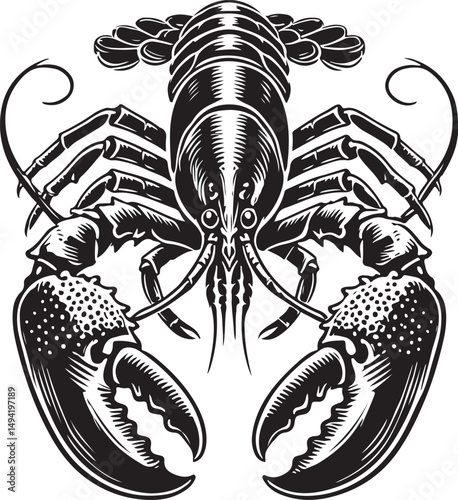 Lobster Silhouette Vector Design
