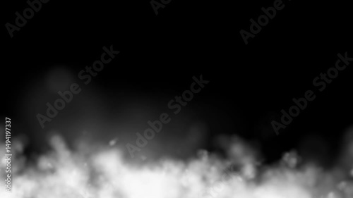 White Smoke Rising on Black Background Animation