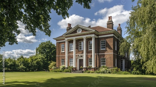 Majestic Georgian Mansion on a Sunny Day
