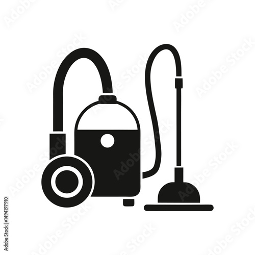 Vacuum Cleaner Isolated on White Background – Household Cleaning Appliance Vector