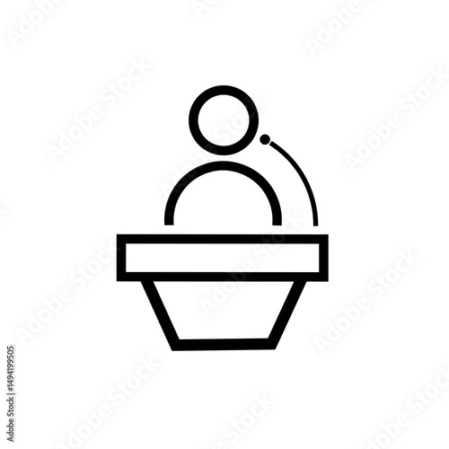 Public speaker icon vector design illustration. Public speaker illustration isolated on white background.