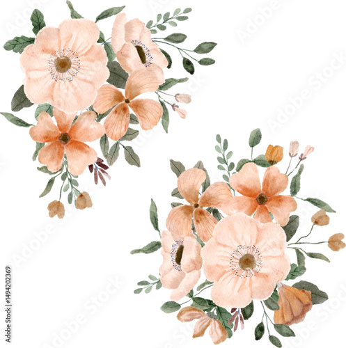 cute yellow flower watercolor bouquet