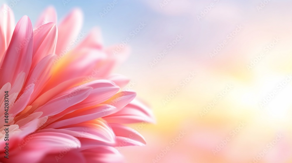 Fototapeta premium Close-up of a vibrant, pink flower with soft, blurred colors in the background