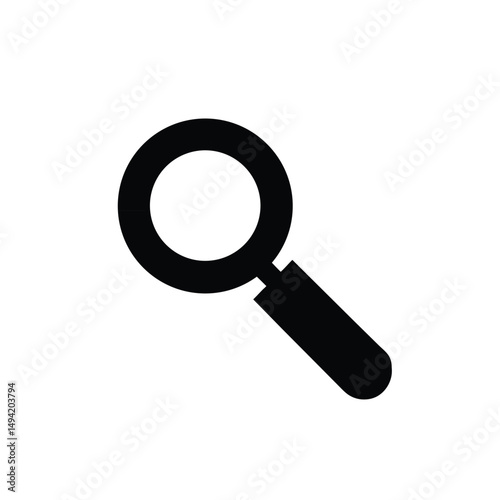Clean Magnifying Glass Icon Isolated on White Background — Vector Illustration for Search, Zoom, and Inspection Concepts