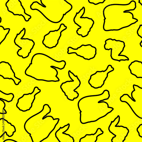 doodle fried chicken pattern background. fried chicken pattern background. food theme pattern
