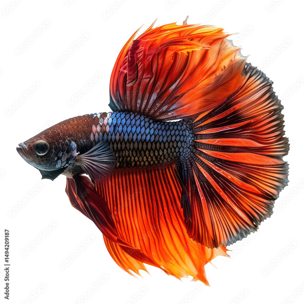 Fototapeta premium Betta fish full body isolate on white background,