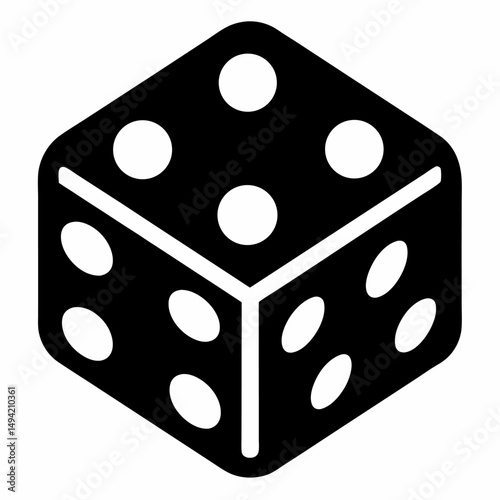 Dice sign icon on white background.