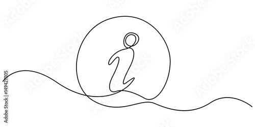Single line drawing of a exclamation point, Continuous linear drawing of exclamation mark. Single-line drawing of an exclamation mark. Exclamation mark in one line style. Vector illustration.