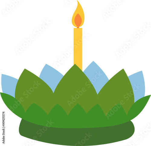Traditional Thai krathong floating 