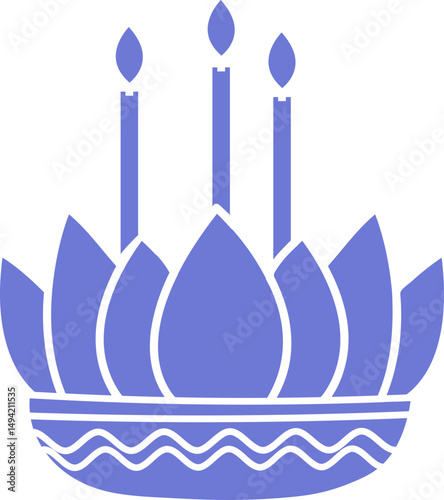 Water floating krathong vector icon