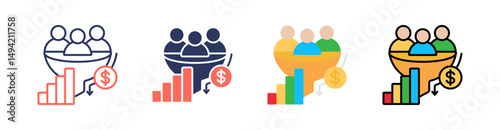 Lead Generation Multi Style Icon Set Vector 