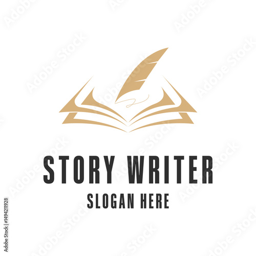 story writer book logo design creative idea