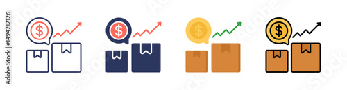 Upselling Multi Style Icon Set Vector 